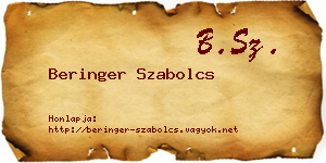 Beringer Szabolcs névjegykártya
