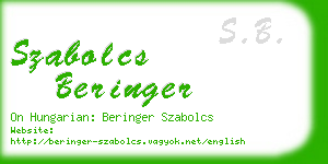 szabolcs beringer business card